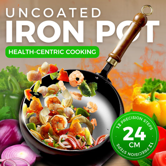 Professional-Grade Uncoated Iron Pot – 90% OFF Today! ⏳