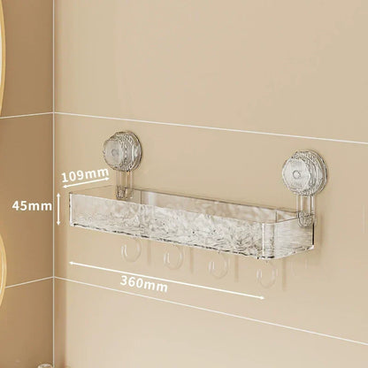 🔥 90% OFF 🔥 10-Year Durable Suction Cup Shelf with Hooks – Holds 50 lbs! 🏋️‍♂️