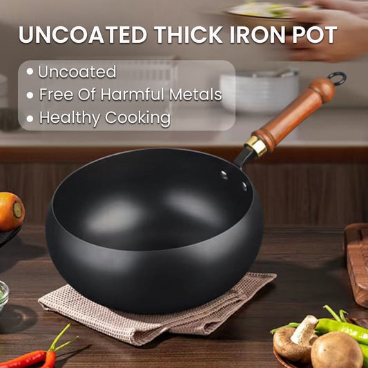 🚀90% OFF Today🍳Flash Sale🔥Pure Hand Forged Cast Uncoated Thick Iron Skillet🍳