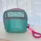 ✨ NEAT & CHIC ON THE GO! ✨ Portable Mesh Color-Block Organizer Bag 🧼 See-Through Mesh – Find Anything in Seconds! 🔍