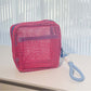 ✨ NEAT & CHIC ON THE GO! ✨ Portable Mesh Color-Block Organizer Bag 🧼 See-Through Mesh – Find Anything in Seconds! 🔍