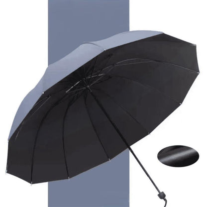 ☔  🌬️ 12-Rib Windproof Umbrella - Large Coverage & Compact Fold, Durable Frame for Heavy Rain & Wind 📦✨