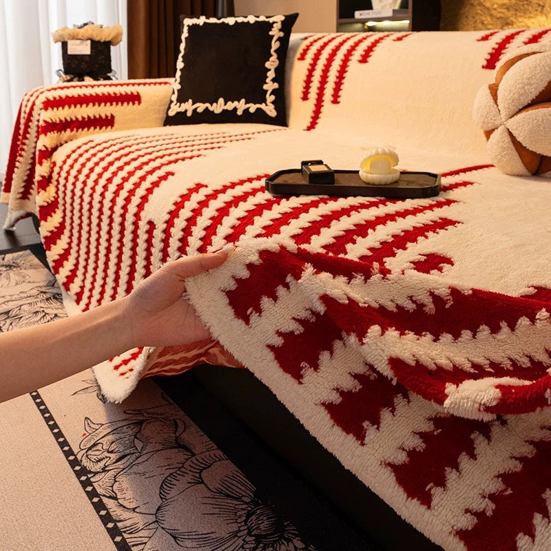 Plush couch cover texture
