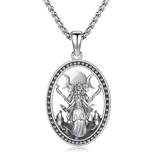 Retro Oval Goddess Necklace