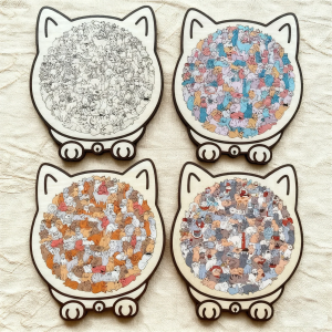 🎁Christmas Sale 90% OFF🎅135-Piece Morandi-Colored Cat Shaped Wooden Jigsaw Puzzle